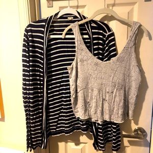 J Crew M bundle (cardigan & crop tank)